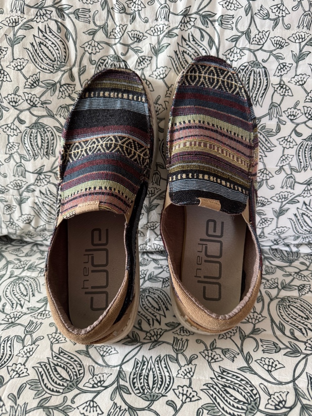 Hey Dude Multicolor Striped Tribal Slip-Ons